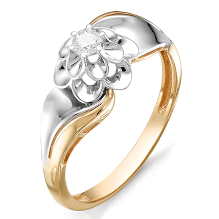 Кольцо, золото, бриллиант, 1-106-213